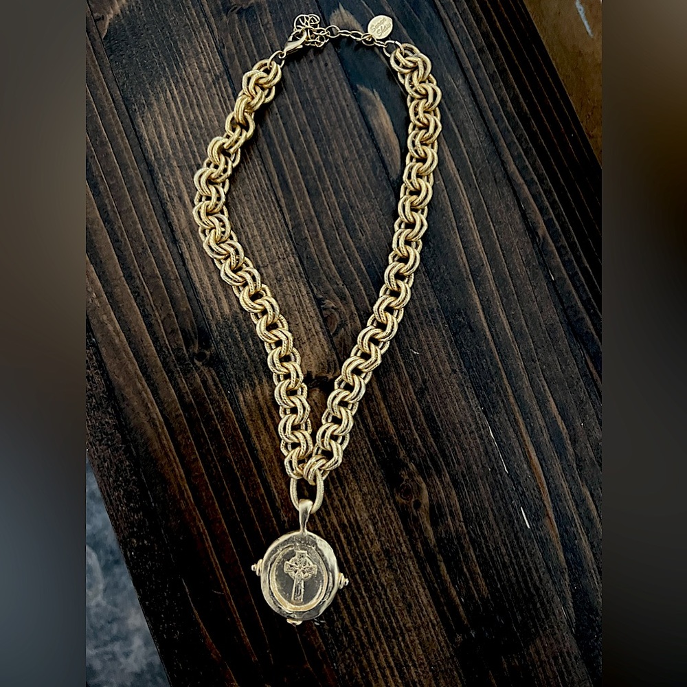 Susan Shaw Cross Intaglio Necklace